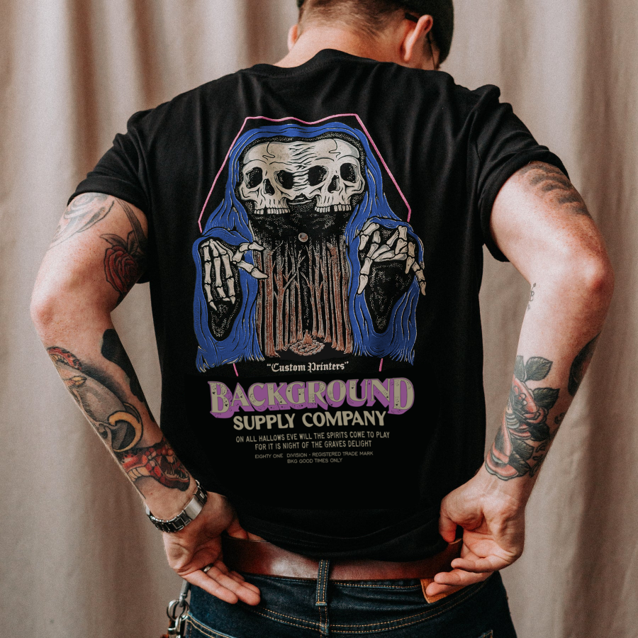Twin skull Remera