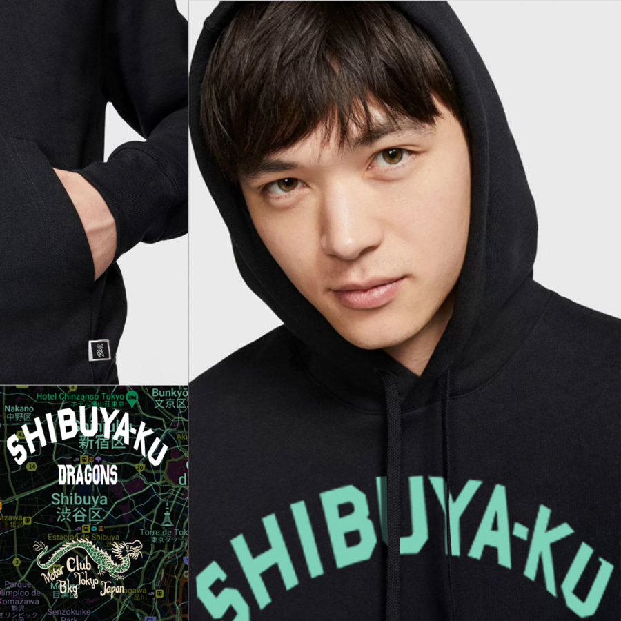 🔥 DRAGON JAPAN MOTOR CLUB  🔥 - HOODIE total black