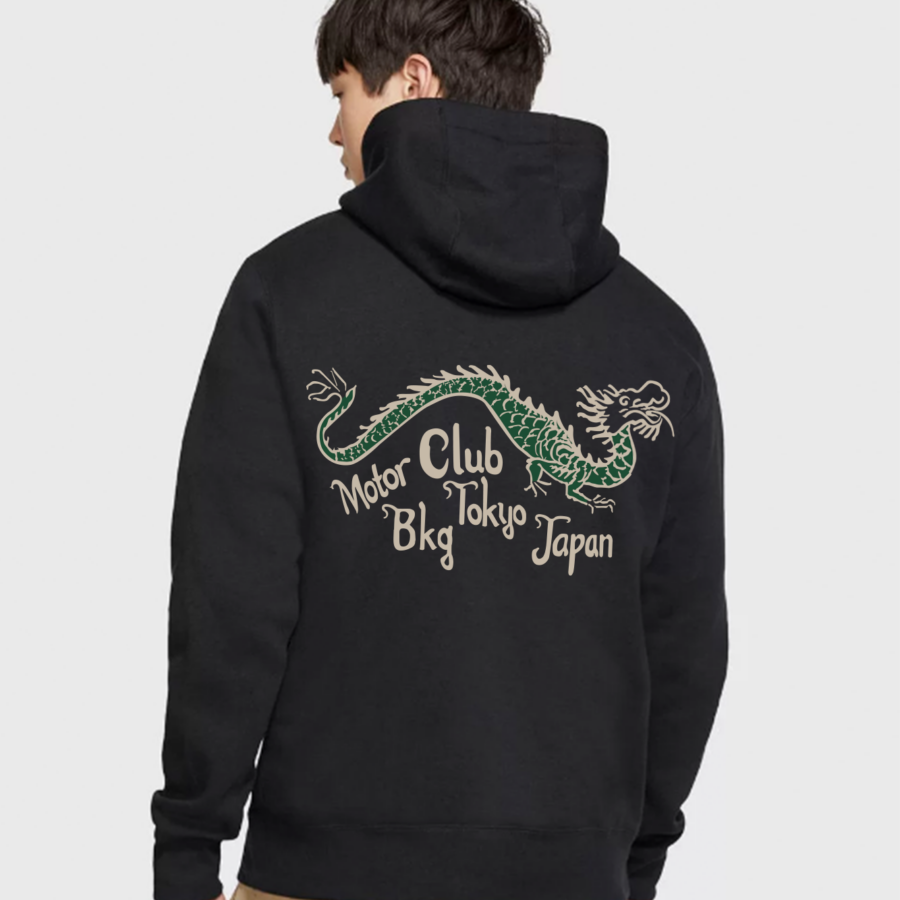 🔥 DRAGON JAPAN MOTOR CLUB  🔥 - HOODIE total black